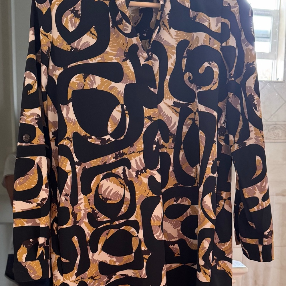 Manuhealii Black and Brown Abstract Mini Dress